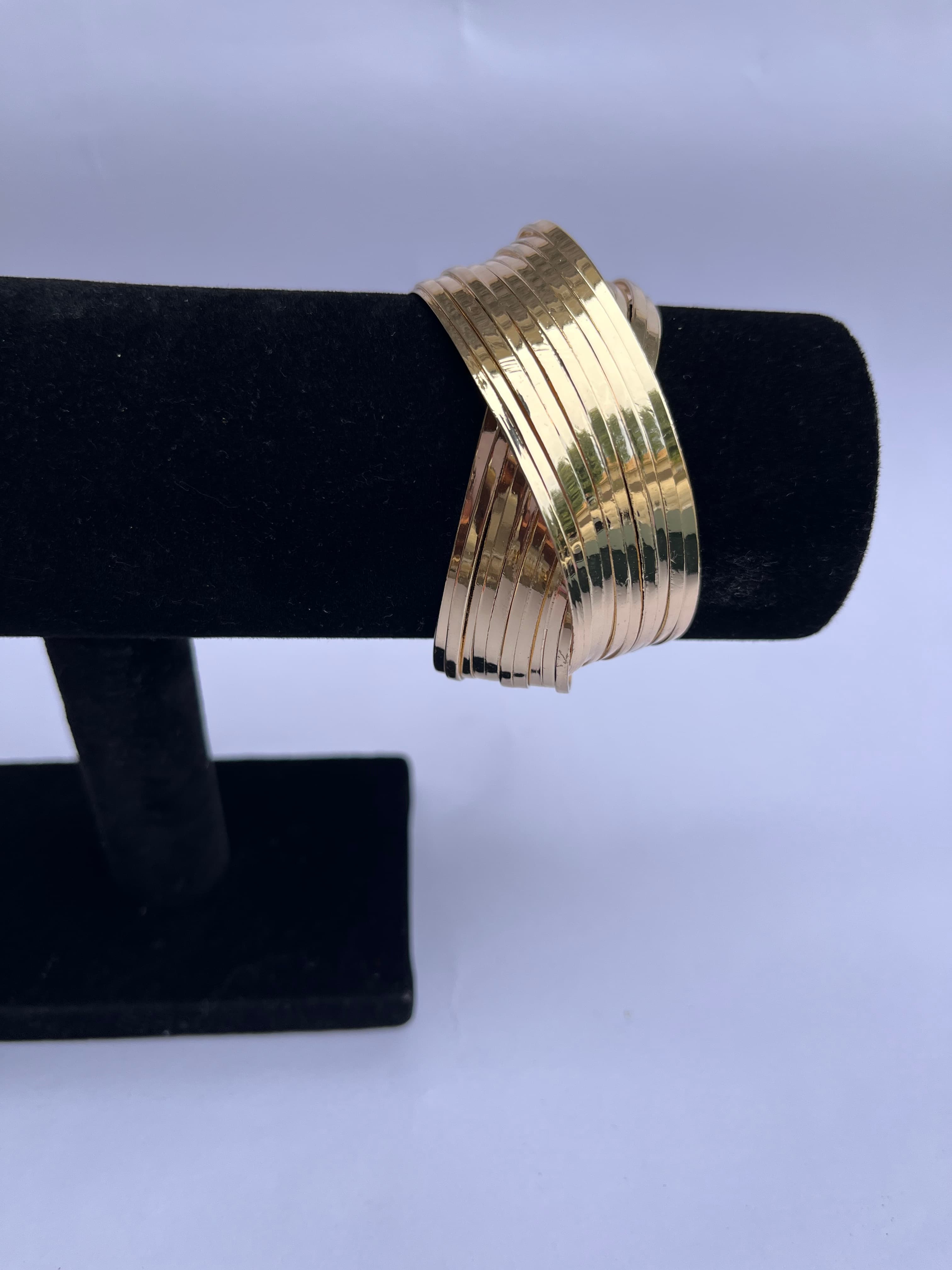 Gold colored chunky bangles