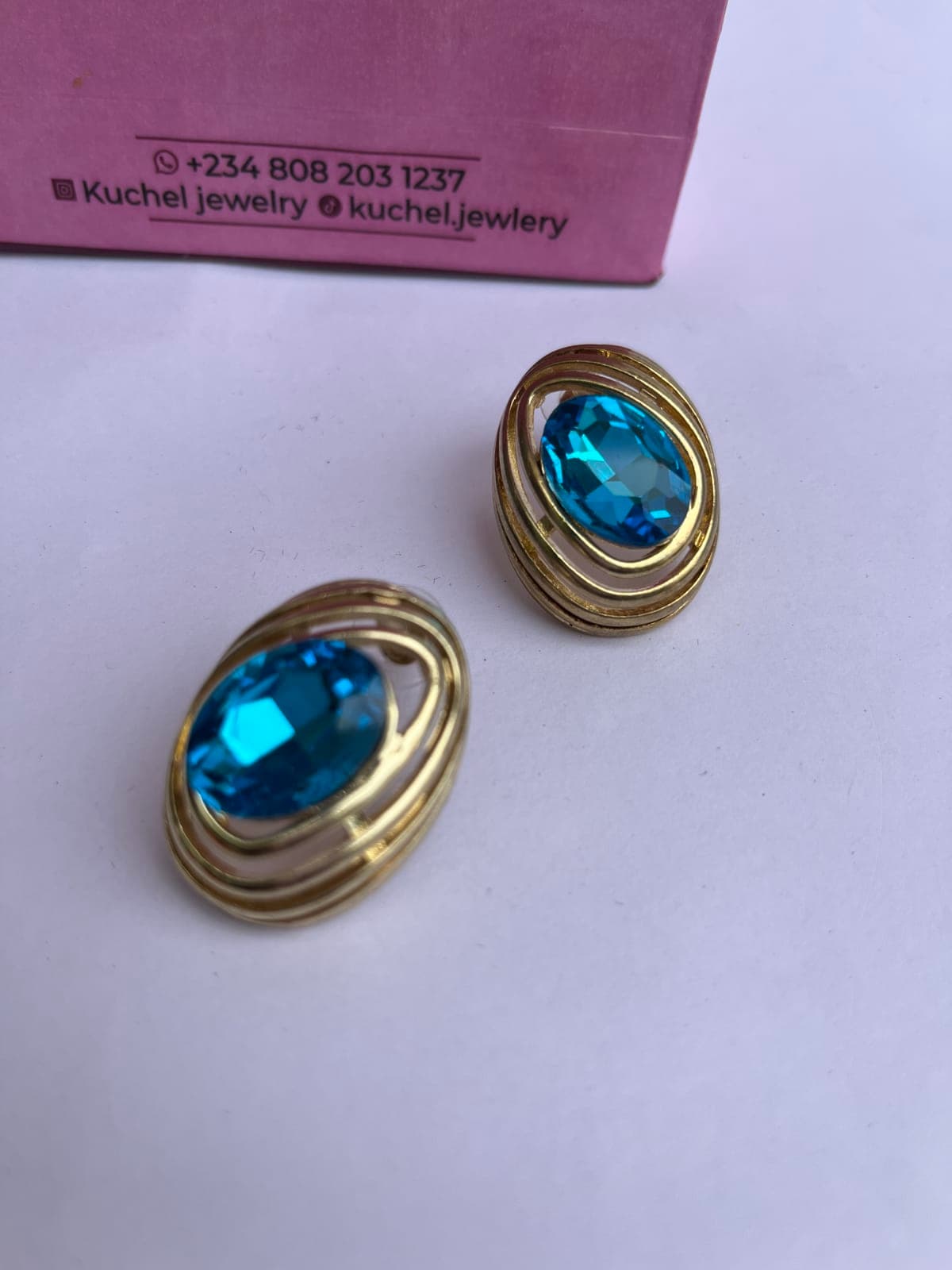 Blue Gold Fashion Earrings