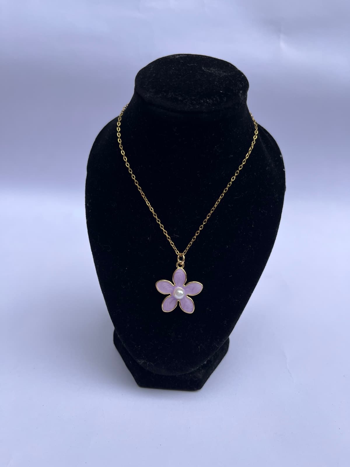 Purple pearl dainty necklace