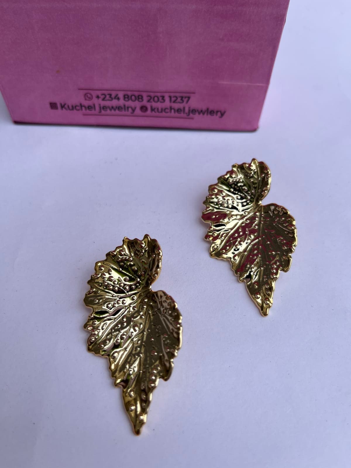 Gold Leaf Fashion Earrings