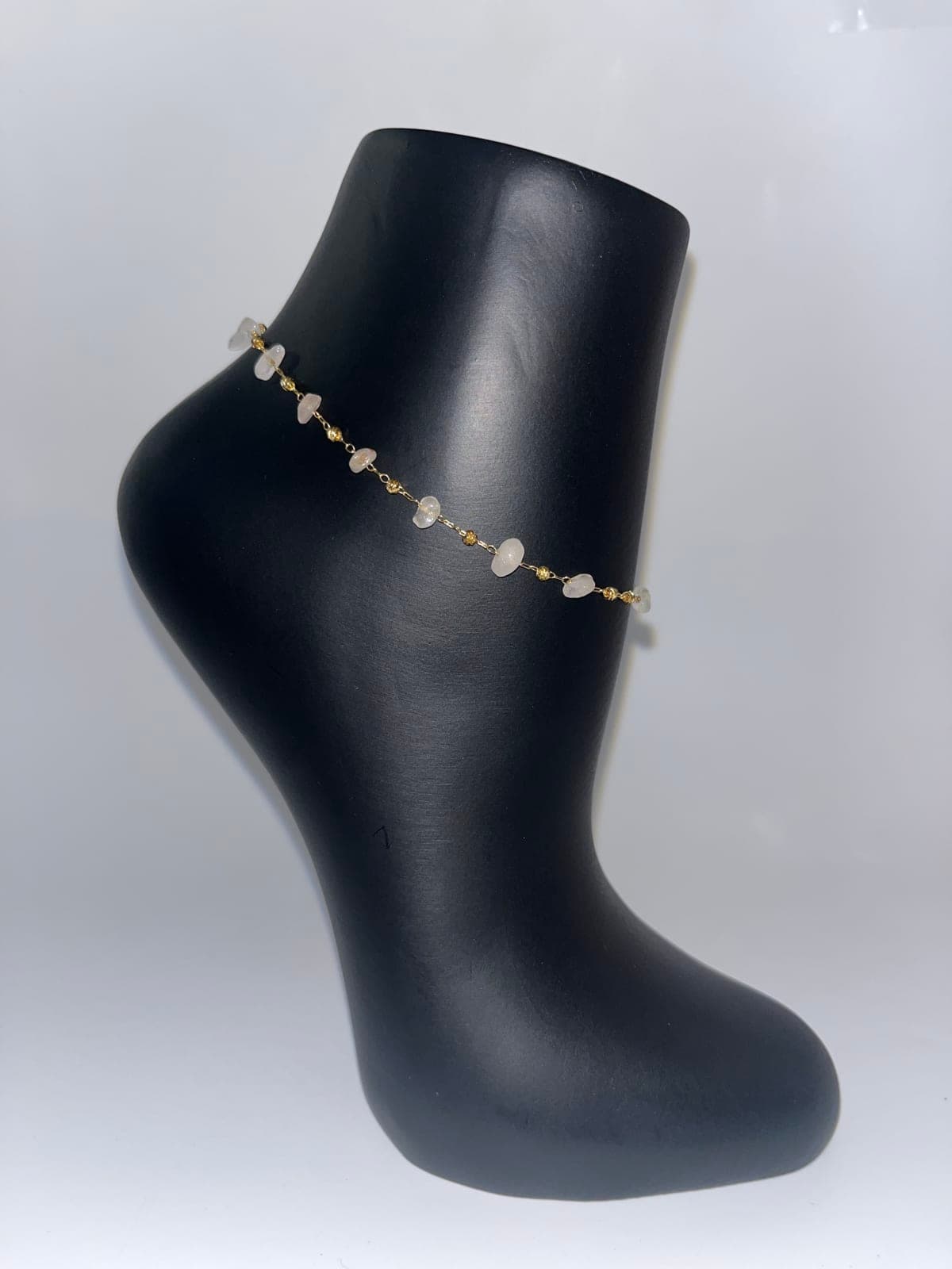 White stoned anklet